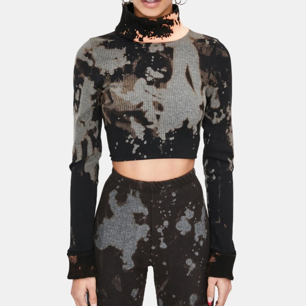 NEW Dolls Kill Ivy Berlin BURNED UP TIE DYE CROP TOP, Small